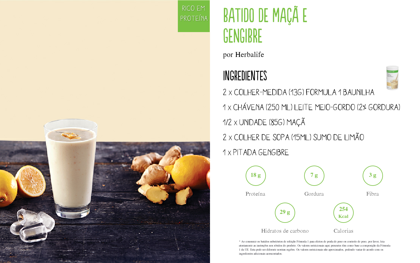 Batido de Maçã e Gengibre