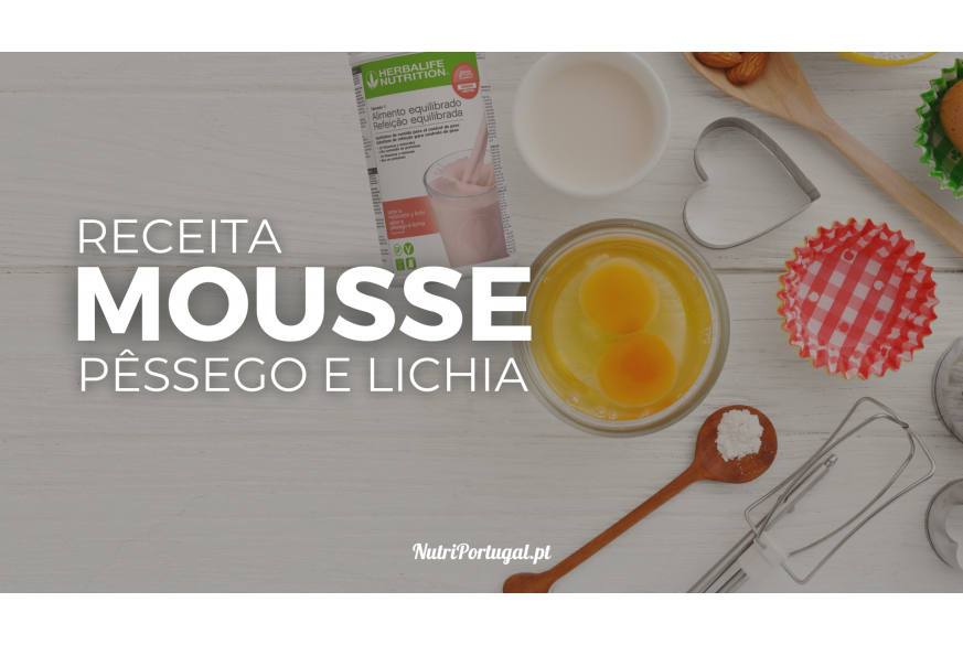 Mousse de Pêssego e Líchia (Vegana)